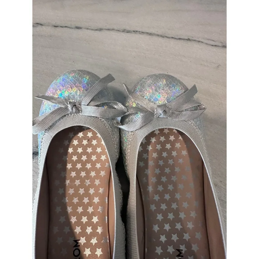 Silver mermaid‎ sparkly girls Nordstrom ballet flats sz 13